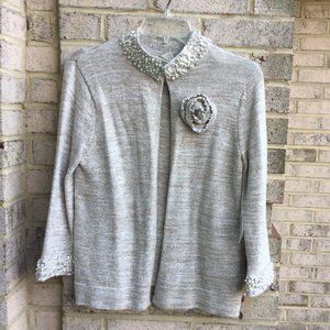 A. Giannetti Sequin Beaded Glistering Cardigan